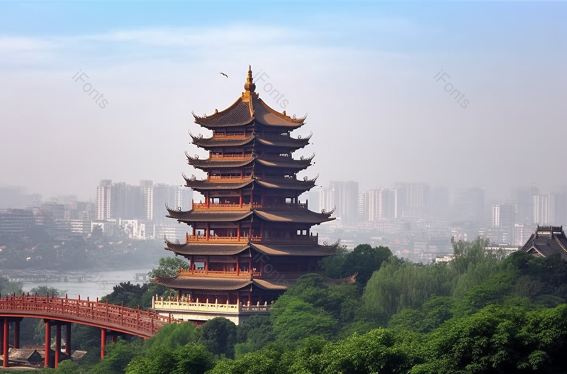 湖北武汉黄鹤楼日景现代城市城市风光自然风景户外实拍航拍图像摄影,高清,摄影图,摄影图片,图片大全,摄影图免费下载